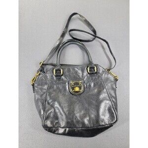 Elliott Lucca Satchel Bag Womens Leather Purse Gold Hardware Crossbody Tote
